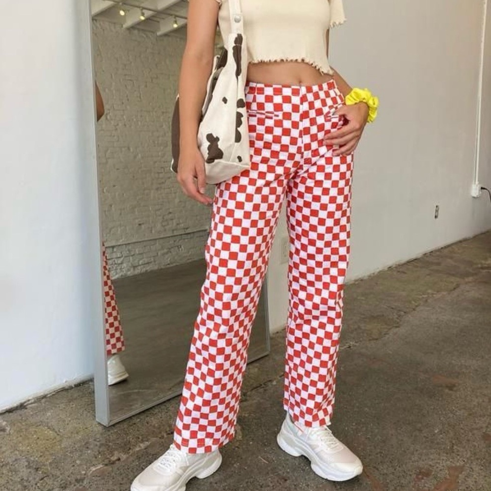 Holiday The Label Kokomo Red Check Pants size small